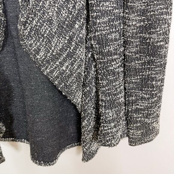 Club Monaco Kiki Textured Drape Front Cardigan Sweater Gray Black Small S Womens - Picture 4 of 10